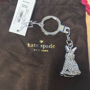 Kate Spade Silver Crystal Bunny Keychain